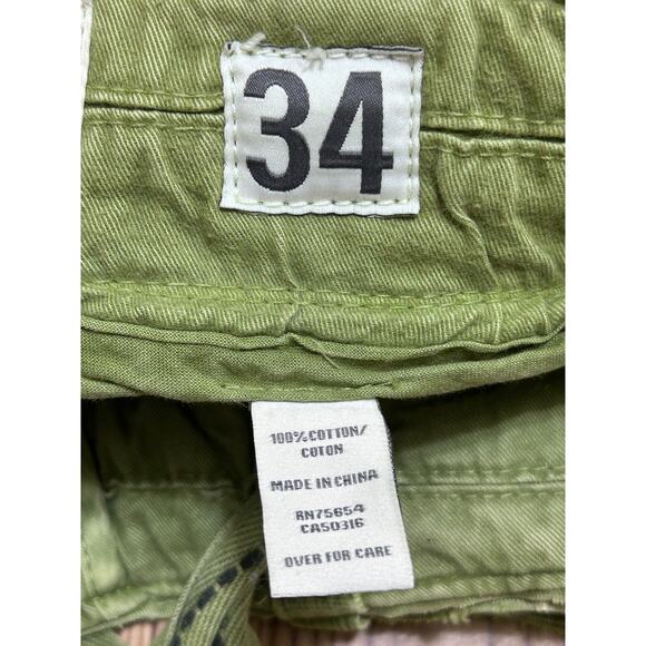 Abercrombie & Fitch Green Garment-Dyed Belted Shorts Size 34 Casual Vintage-Wash - Picture 4 of 9